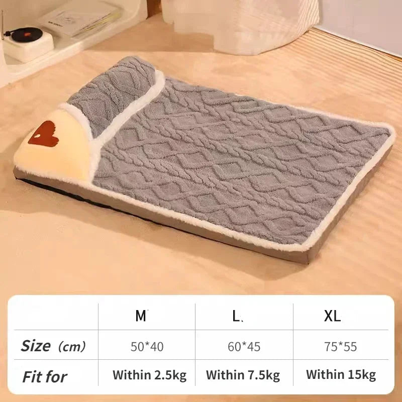 Winter Warm Dog Mat Luxury Sofa for Small Medium Dogs Plaid Bed for Cats Dogs Fluff Deep Sleeping Removable Washable Pet Beds