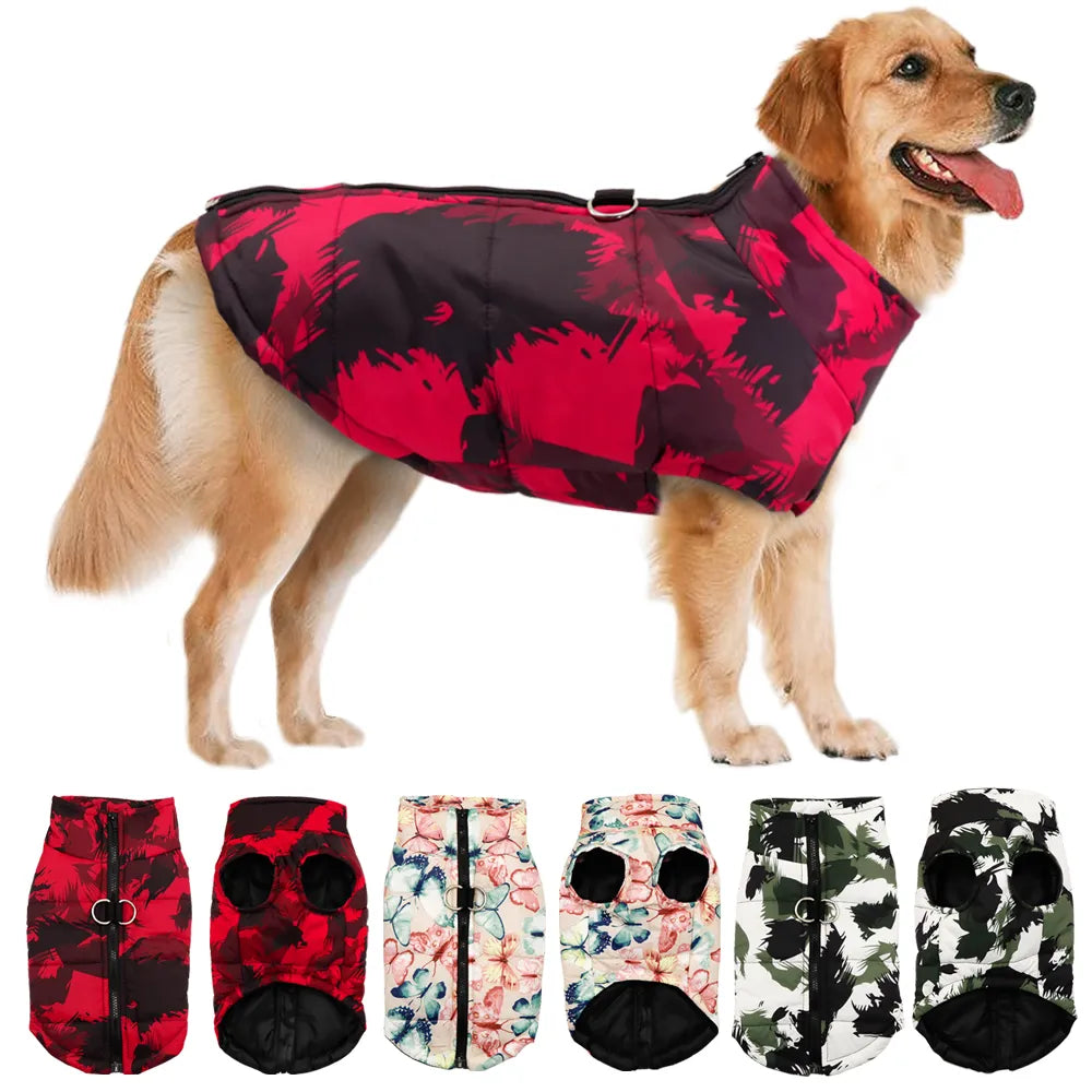 Waterproof Multi Pattern Zip Up Dog & Cat Puffer Jacket