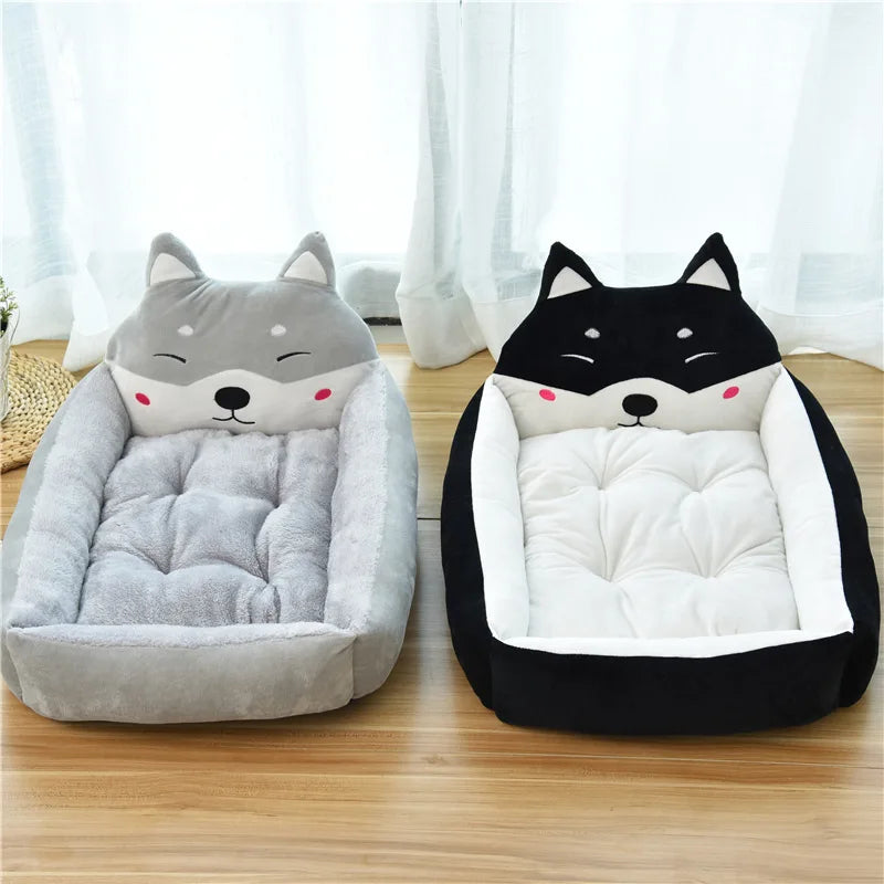 Tufted Plush Velveteen Animal Shaped Dog & Cat Bed