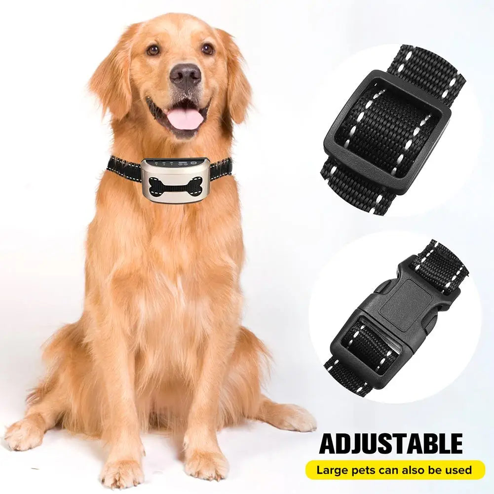 Pet Dog Anti Bark Collar Control Train Rechargeable IP65 Waterproof Stop Barking Dog Vibration Ultrasonic Training Collars