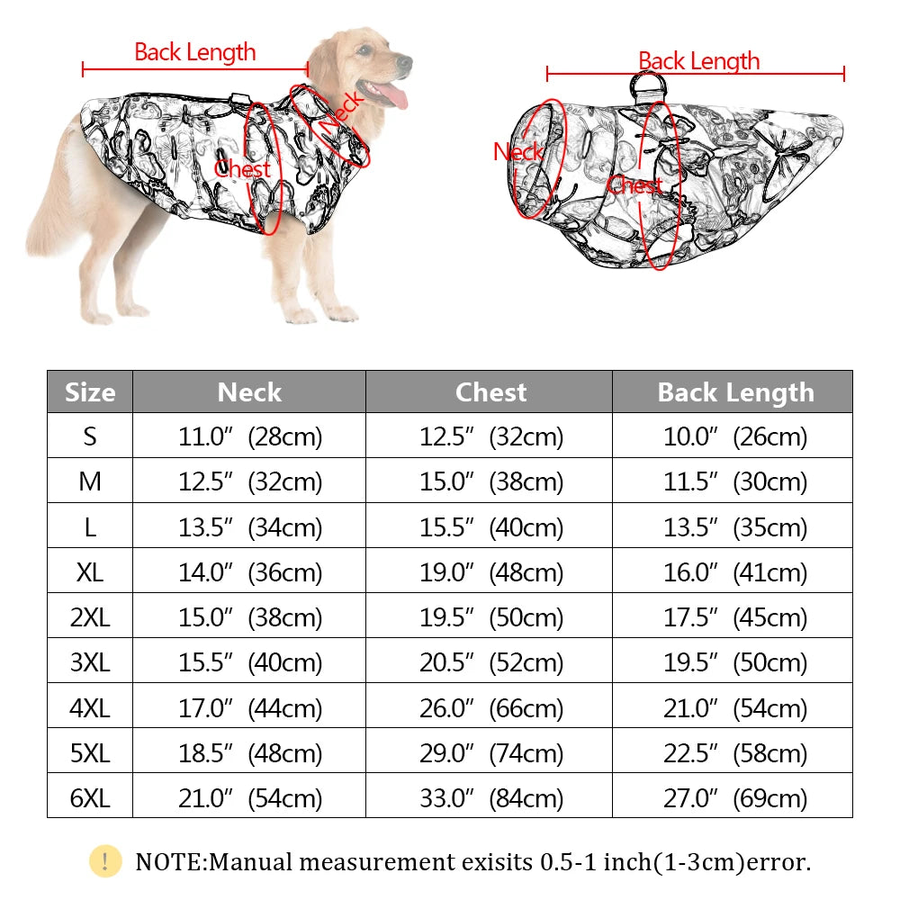 Waterproof Multi Pattern Zip Up Dog & Cat Puffer Jacket