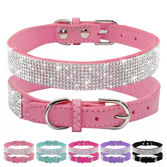 Full Rhinestone Faux Leather Dog & Cat Pet Collar