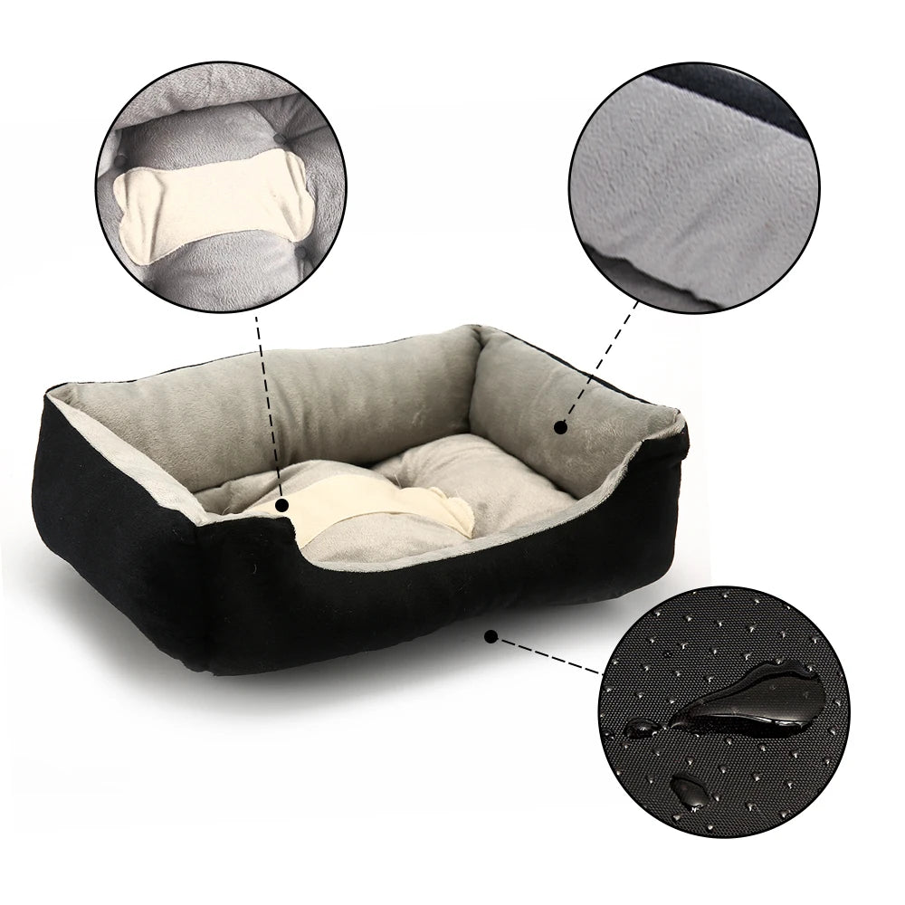 Large Plush Cushioned Plush Dog Bed