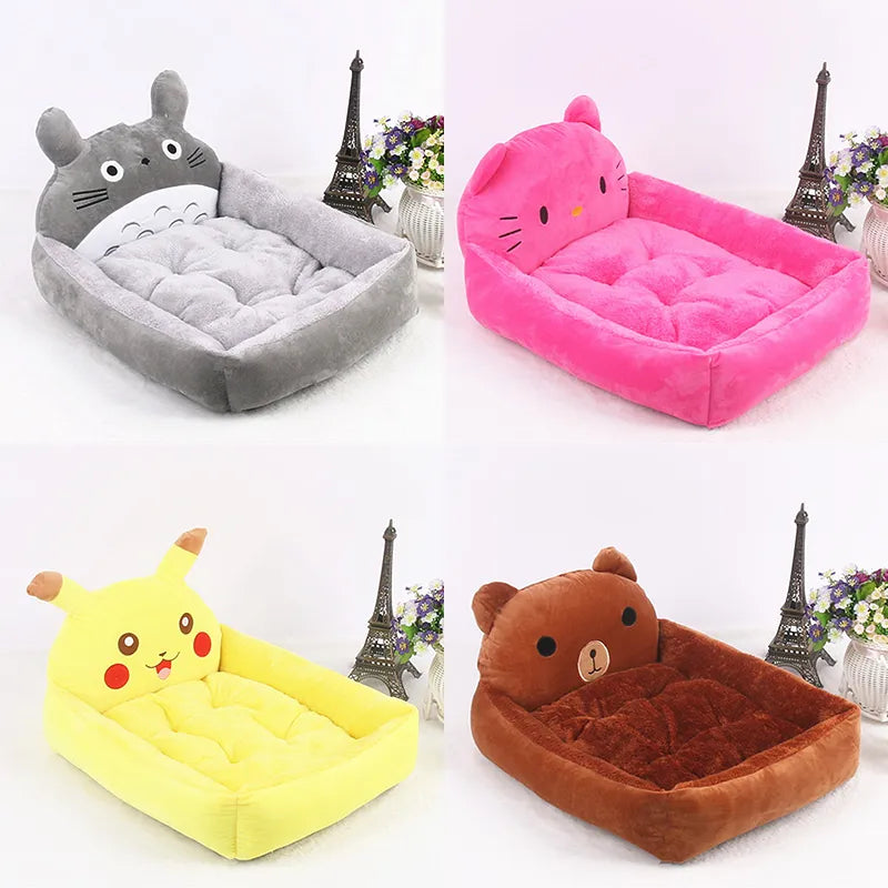 Tufted Plush Velveteen Animal Shaped Dog & Cat Bed