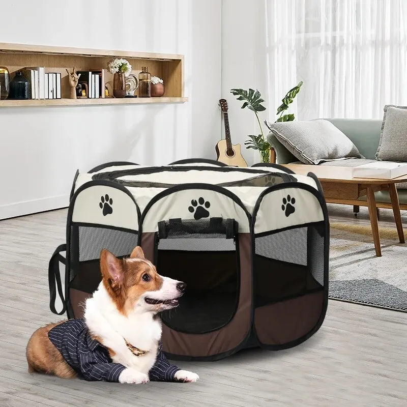 Foldable Paw Print Pet Tent Kennel