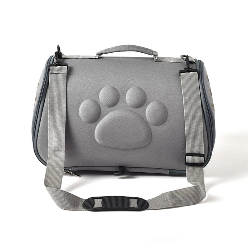 Paw Engraved Duffle Style Cat Carrier Bag