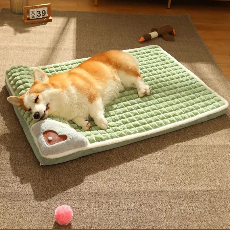 Winter Warm Dog Mat Luxury Sofa for Small Medium Dogs Plaid Bed for Cats Dogs Fluff Deep Sleeping Removable Washable Pet Beds