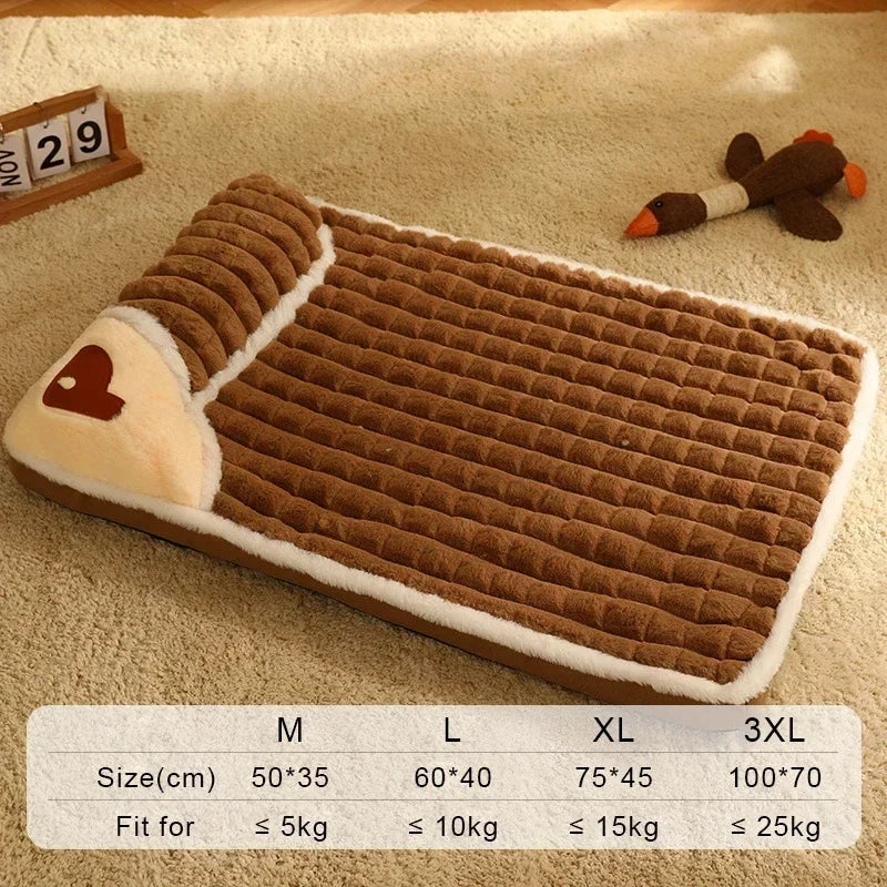 Winter Warm Dog Mat Luxury Sofa for Small Medium Dogs Plaid Bed for Cats Dogs Fluff Deep Sleeping Removable Washable Pet Beds