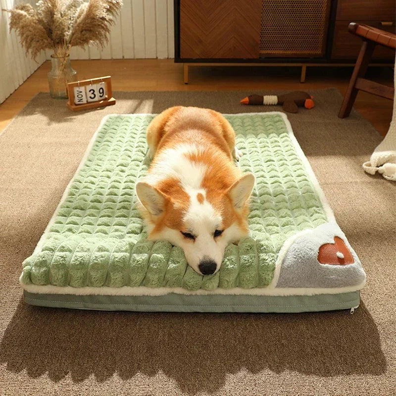 Winter Warm Dog Mat Luxury Sofa for Small Medium Dogs Plaid Bed for Cats Dogs Fluff Deep Sleeping Removable Washable Pet Beds