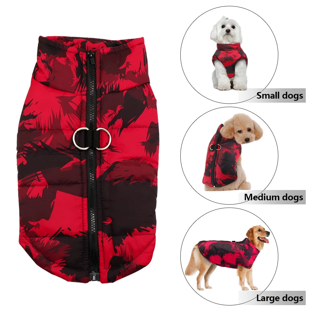 Waterproof Multi Pattern Zip Up Dog & Cat Puffer Jacket