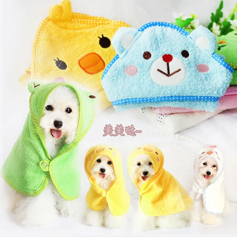 Cotton Animal Shaped Button Up Dog Drying Towel