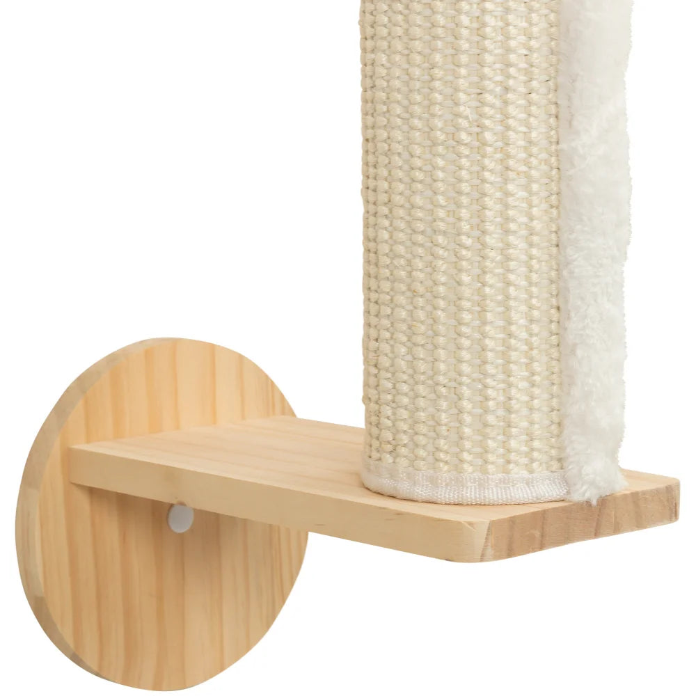 Wood Wall Mounted Cat Scratcher Pillar