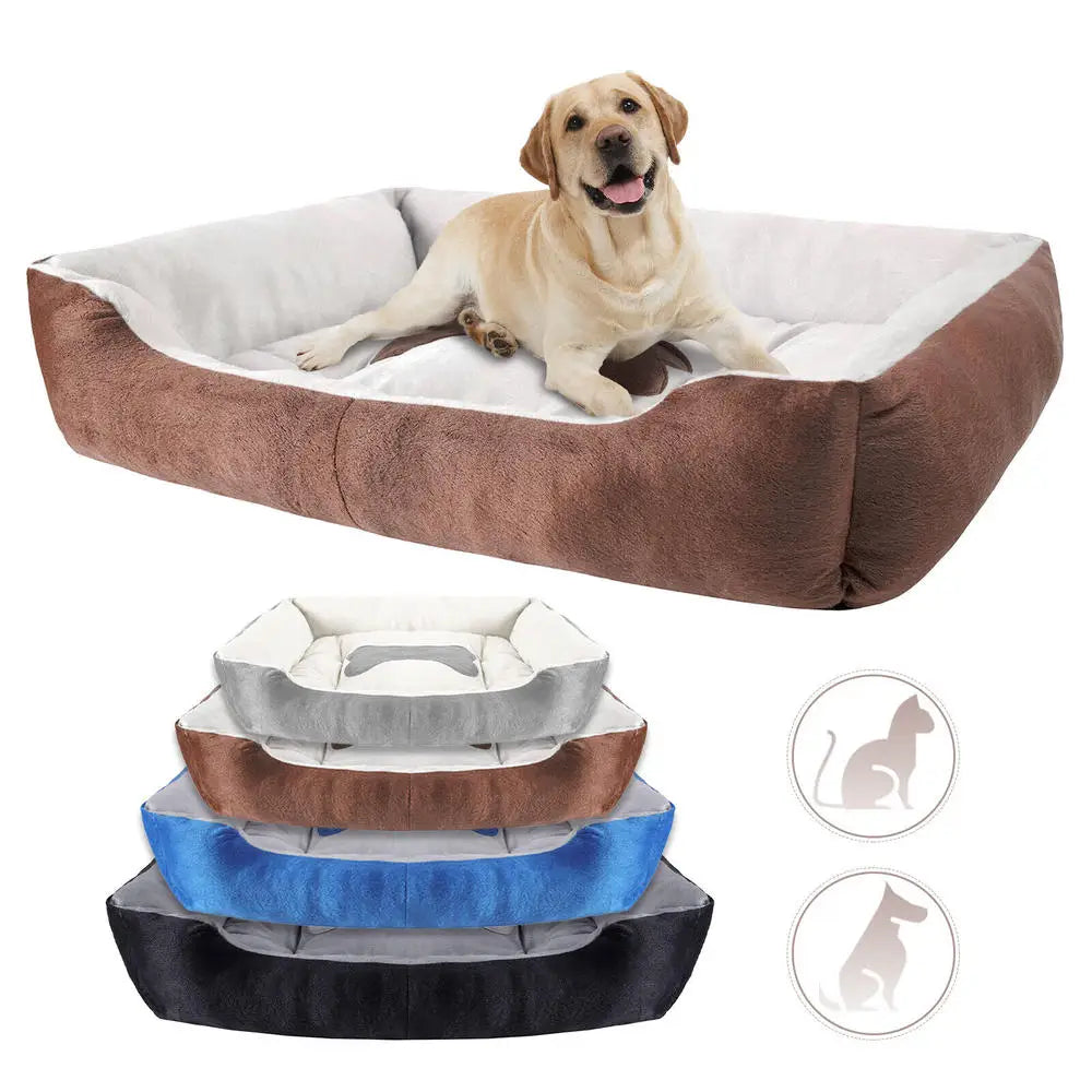 Large Plush Cushioned Plush Dog Bed