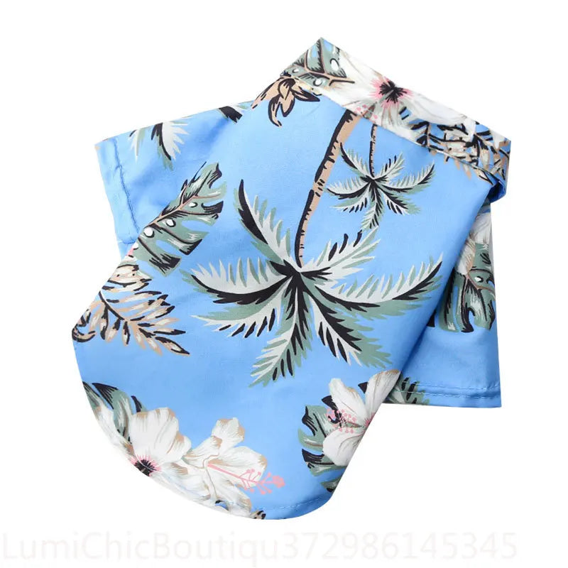 Hawaiian Beach Style Summer Dog Shirt Light‑Breathable Pet Clothes For Small Medium Puppy Dogs Cats Fit For Pug French Bulldog Vacation Outdoor Pet Apparel Supply