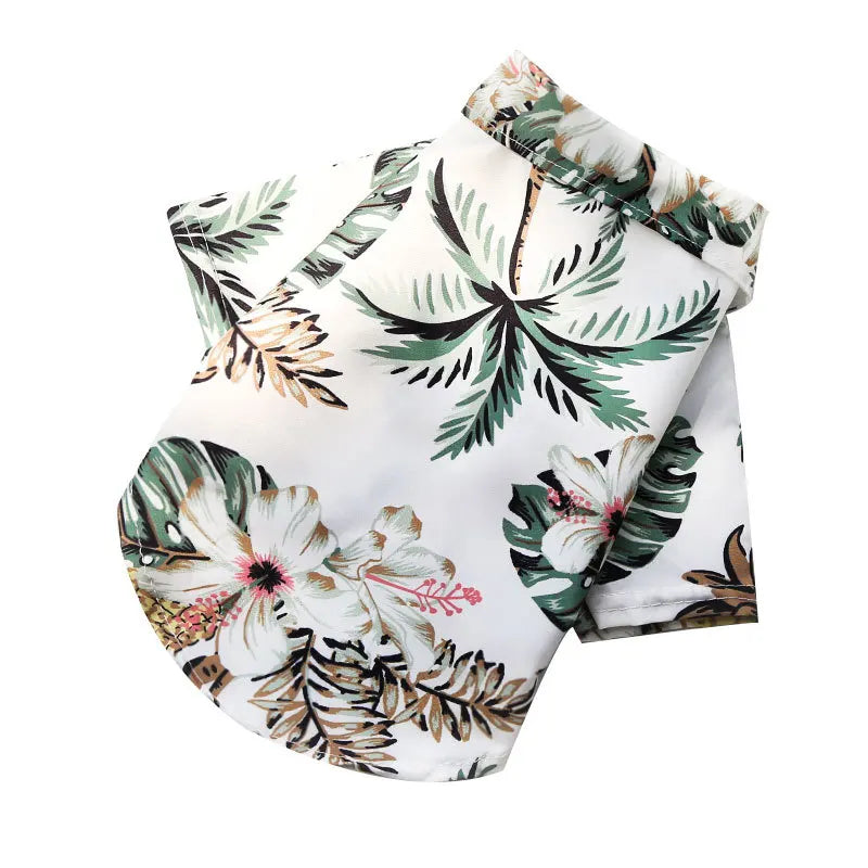 Hawaiian Beach Style Summer Dog Shirt Light‑Breathable Pet Clothes For Small Medium Puppy Dogs Cats Fit For Pug French Bulldog Vacation Outdoor Pet Apparel Supply