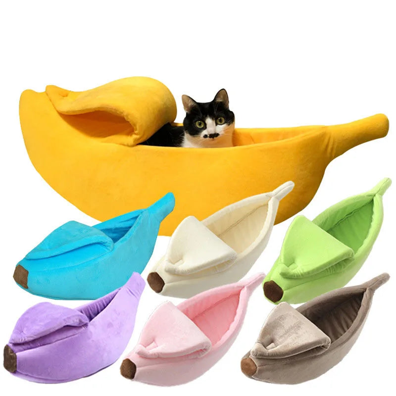 Banana Peel Cushioned Cat Bed