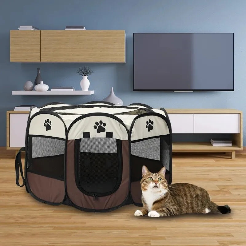 Foldable Paw Print Pet Tent Kennel