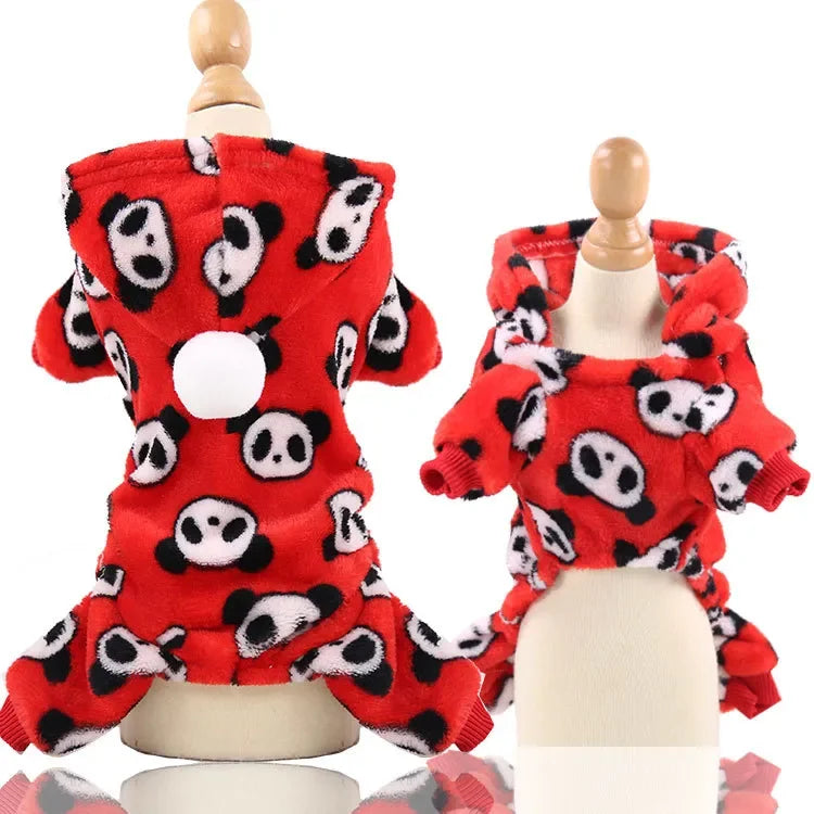 Colored Plush Ball Fleece Winter Dog & Cat Pajama Hoodie Sweater