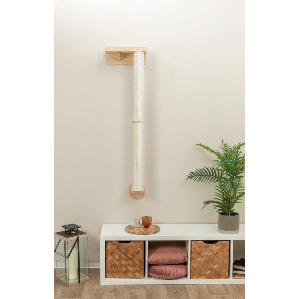 Wood Wall Mounted Cat Scratcher Pillar