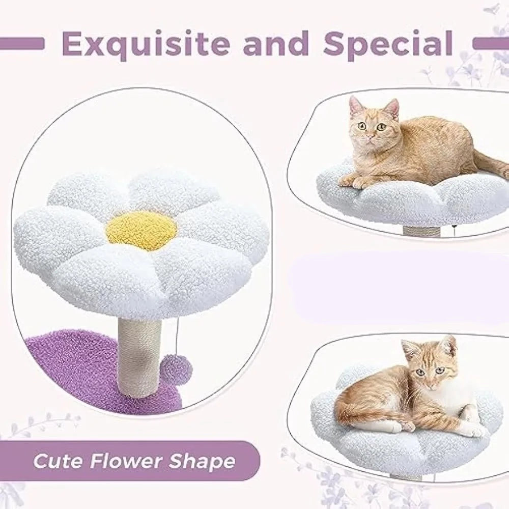 3 Tier Purple Flower Cat Tower