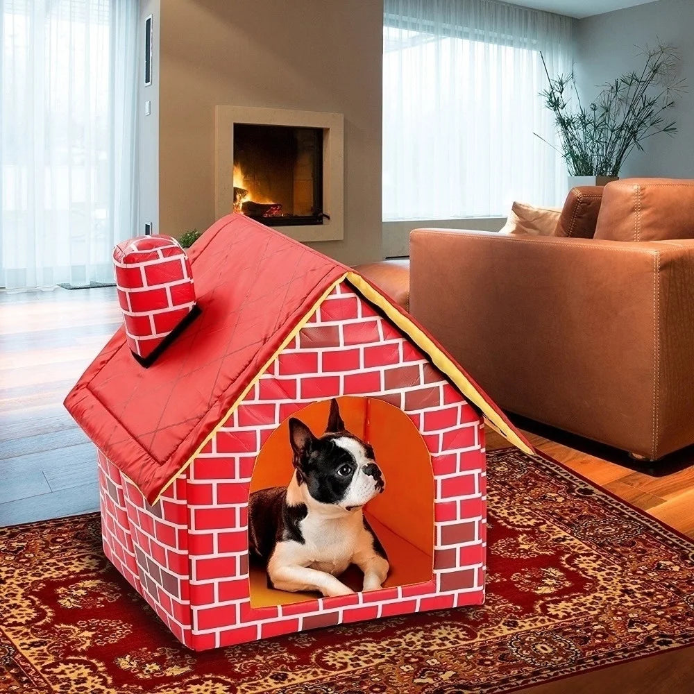 Brick House Foldable Leather Dog Tent