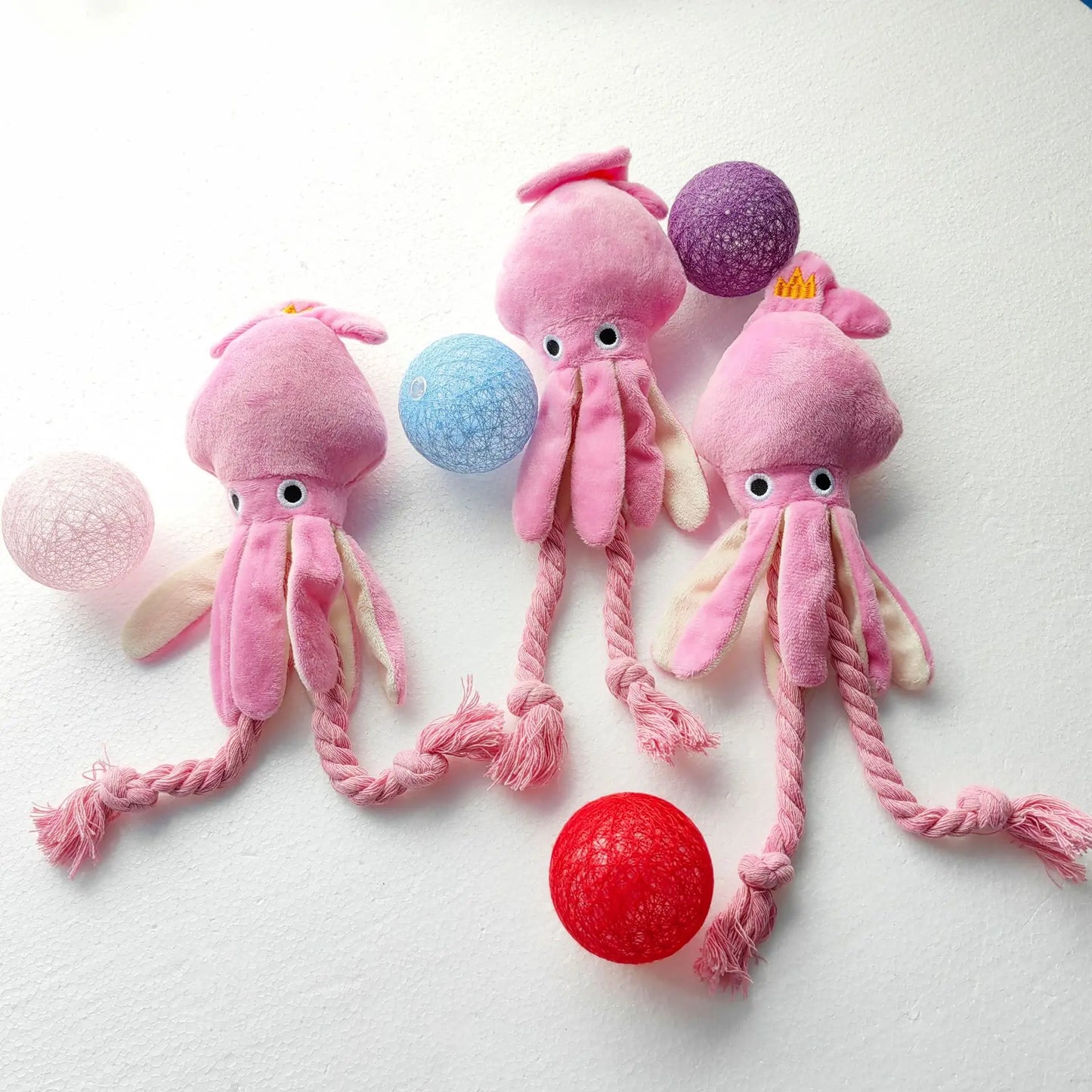 Plush Octopus Rope Tentacle Dog Chew Toy