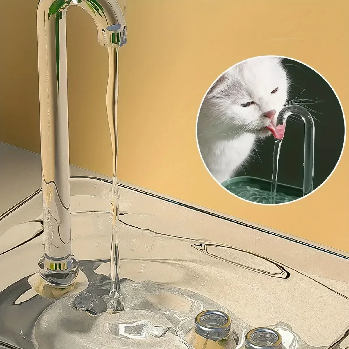 Transparent 1.5 Liter Cat Water Drinking Fountain