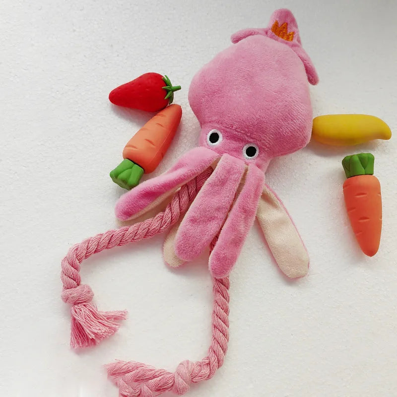 Plush Octopus Rope Tentacle Dog Chew Toy