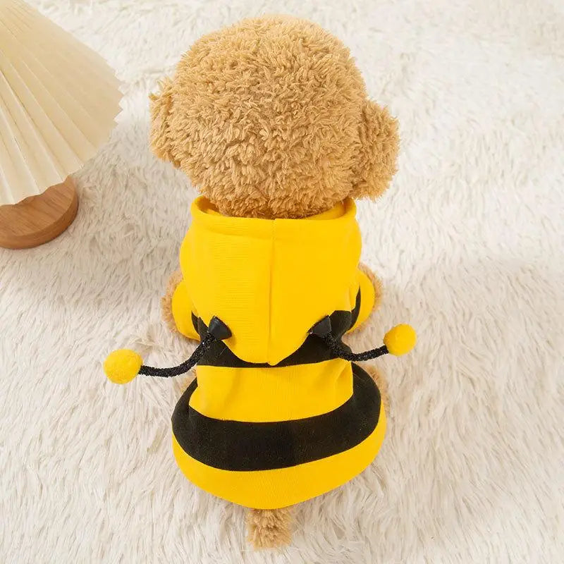 Bee Pet Puppy Coat Apparel Outfit Dog Hoodies Winter Warm Cat Cosplay Costume Holiday Outfit for Small Medium Dogs & Cats