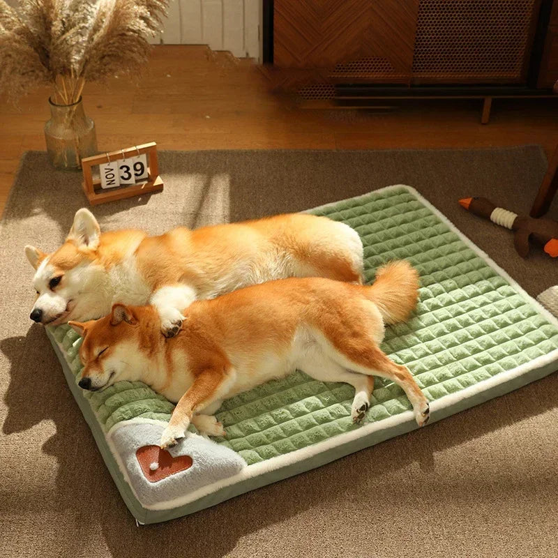 Winter Warm Dog Mat Luxury Sofa for Small Medium Dogs Plaid Bed for Cats Dogs Fluff Deep Sleeping Removable Washable Pet Beds