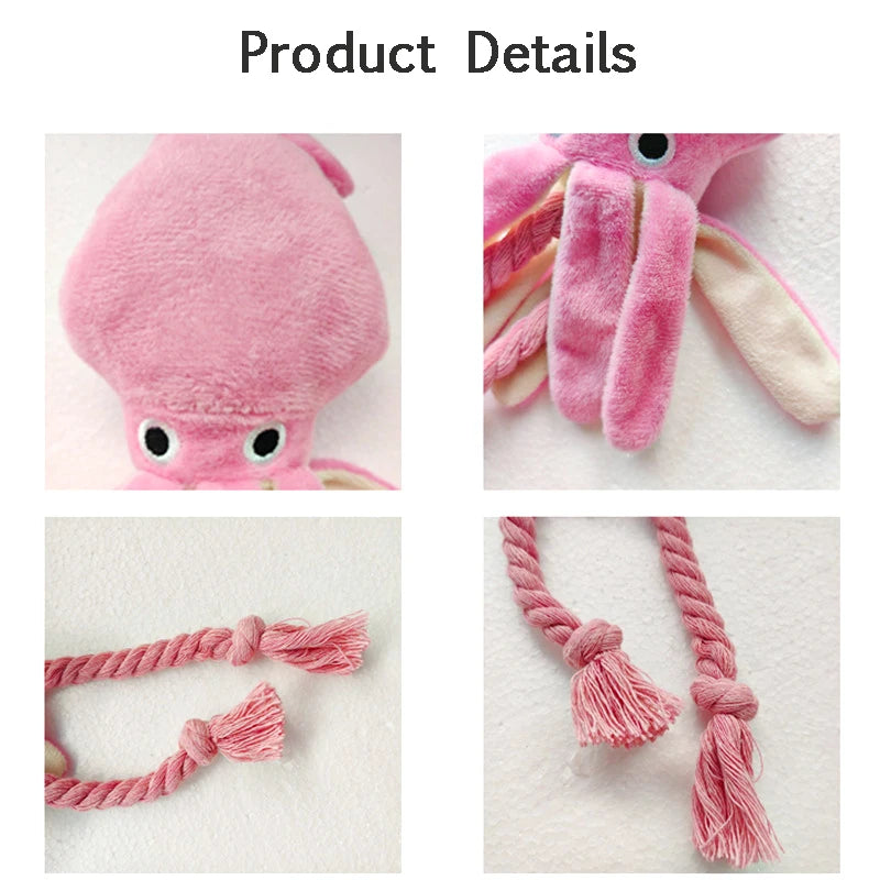 Plush Octopus Rope Tentacle Dog Chew Toy