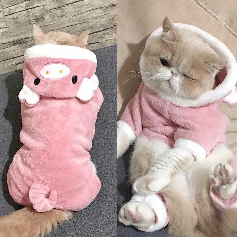 Funny Animal Pet Soft Plush Cat & Dog Pajama Hoodie