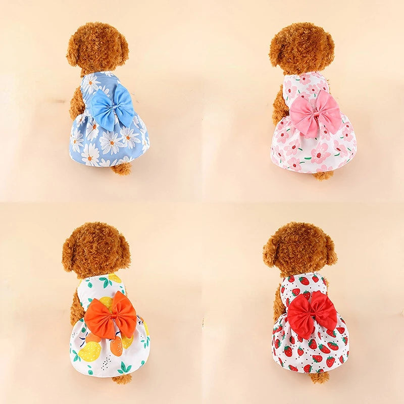 Dapper Bow Tie Dog/ Cat Multi Patterned Sun Dress