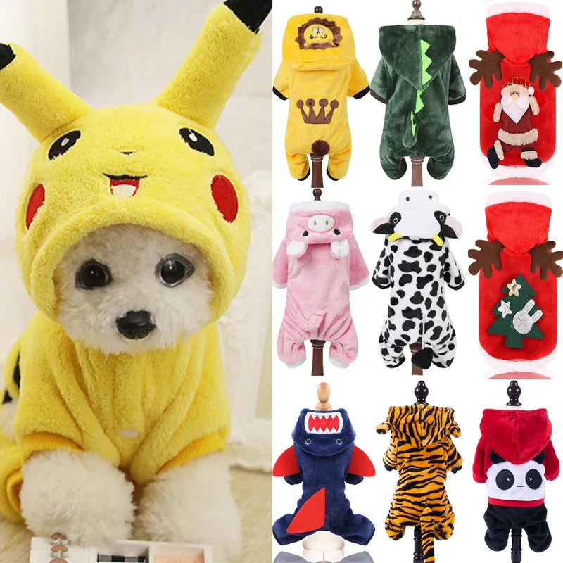 Funny Animal Pet Soft Plush Cat & Dog Pajama Hoodie