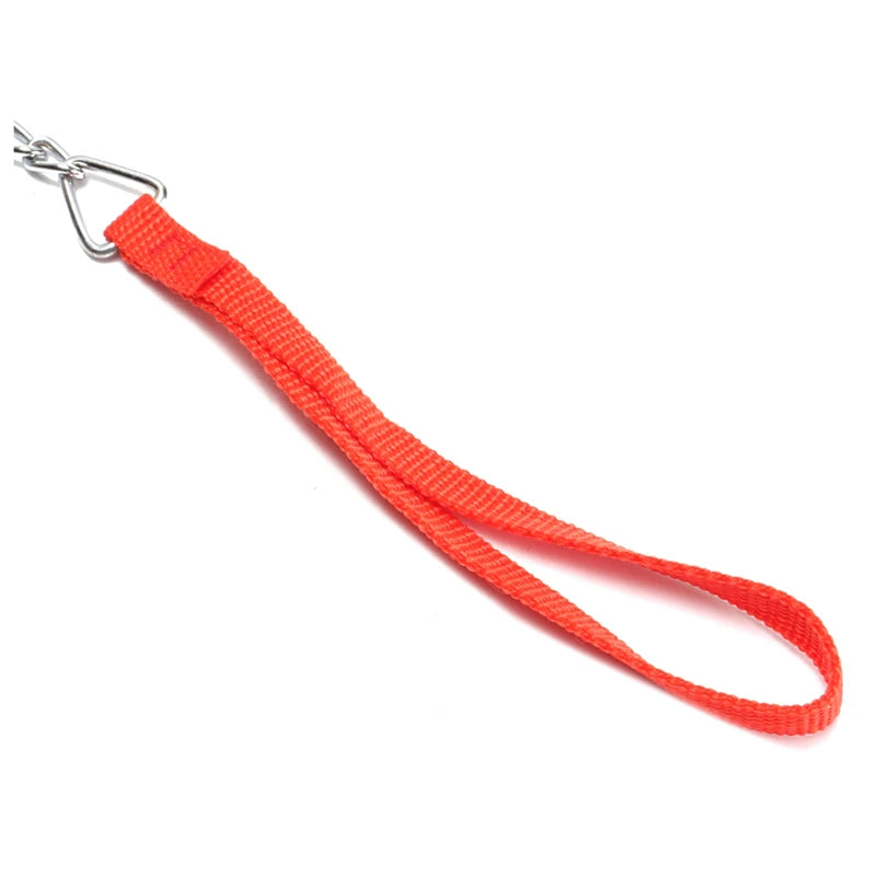 Long 170cm Stainless Steel Chain Red Handle Dog & Cat Pet Leash