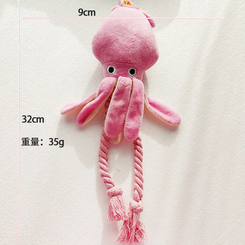 Plush Octopus Rope Tentacle Dog Chew Toy