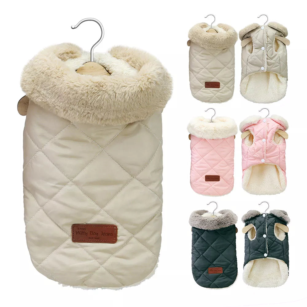 Winter Fur Collar Puffer Snow Dog & Cat Jacket