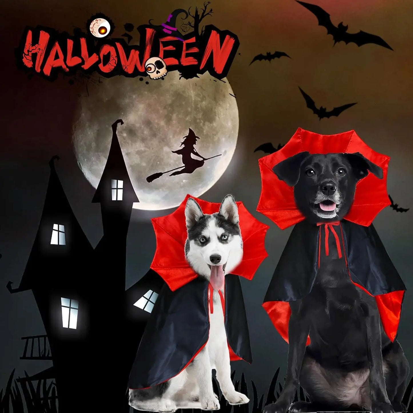 Cute Halloween Pet Costumes Cosplay Vampire Cloak For Small Dog Cat Kitten Puppy Dress Kawaii Pet Clothes Cat Accessoties Gift