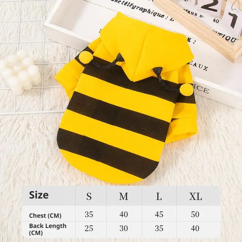 Bee Pet Puppy Coat Apparel Outfit Dog Hoodies Winter Warm Cat Cosplay Costume Holiday Outfit for Small Medium Dogs & Cats