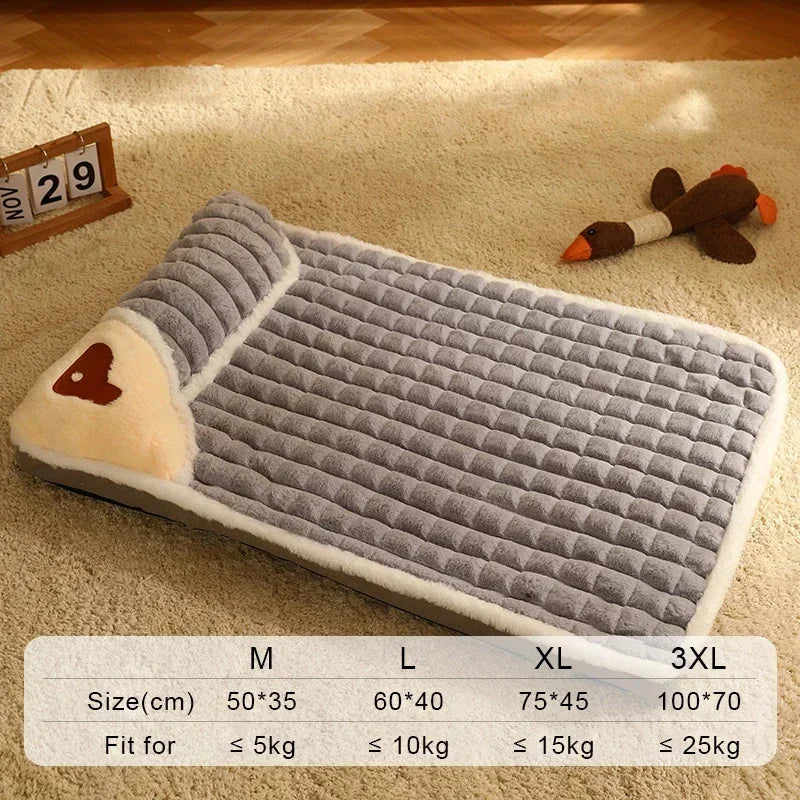 Winter Warm Dog Mat Luxury Sofa for Small Medium Dogs Plaid Bed for Cats Dogs Fluff Deep Sleeping Removable Washable Pet Beds