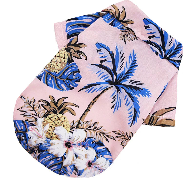 Hawaiian Beach Style Summer Dog Shirt Light‑Breathable Pet Clothes For Small Medium Puppy Dogs Cats Fit For Pug French Bulldog Vacation Outdoor Pet Apparel Supply