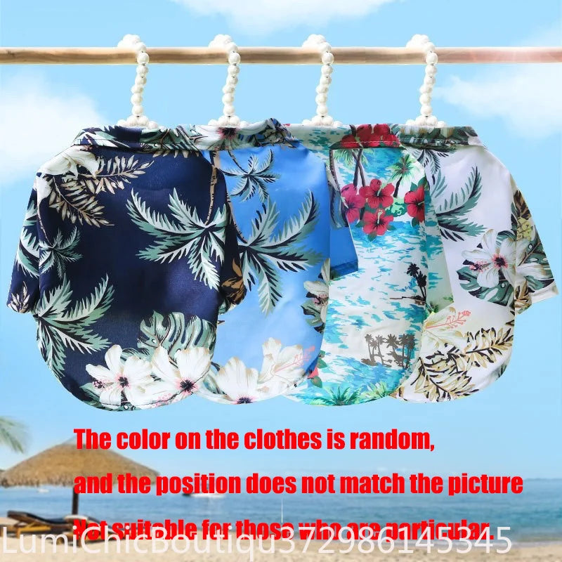 Hawaiian Beach Style Summer Dog Shirt Light‑Breathable Pet Clothes For Small Medium Puppy Dogs Cats Fit For Pug French Bulldog Vacation Outdoor Pet Apparel Supply