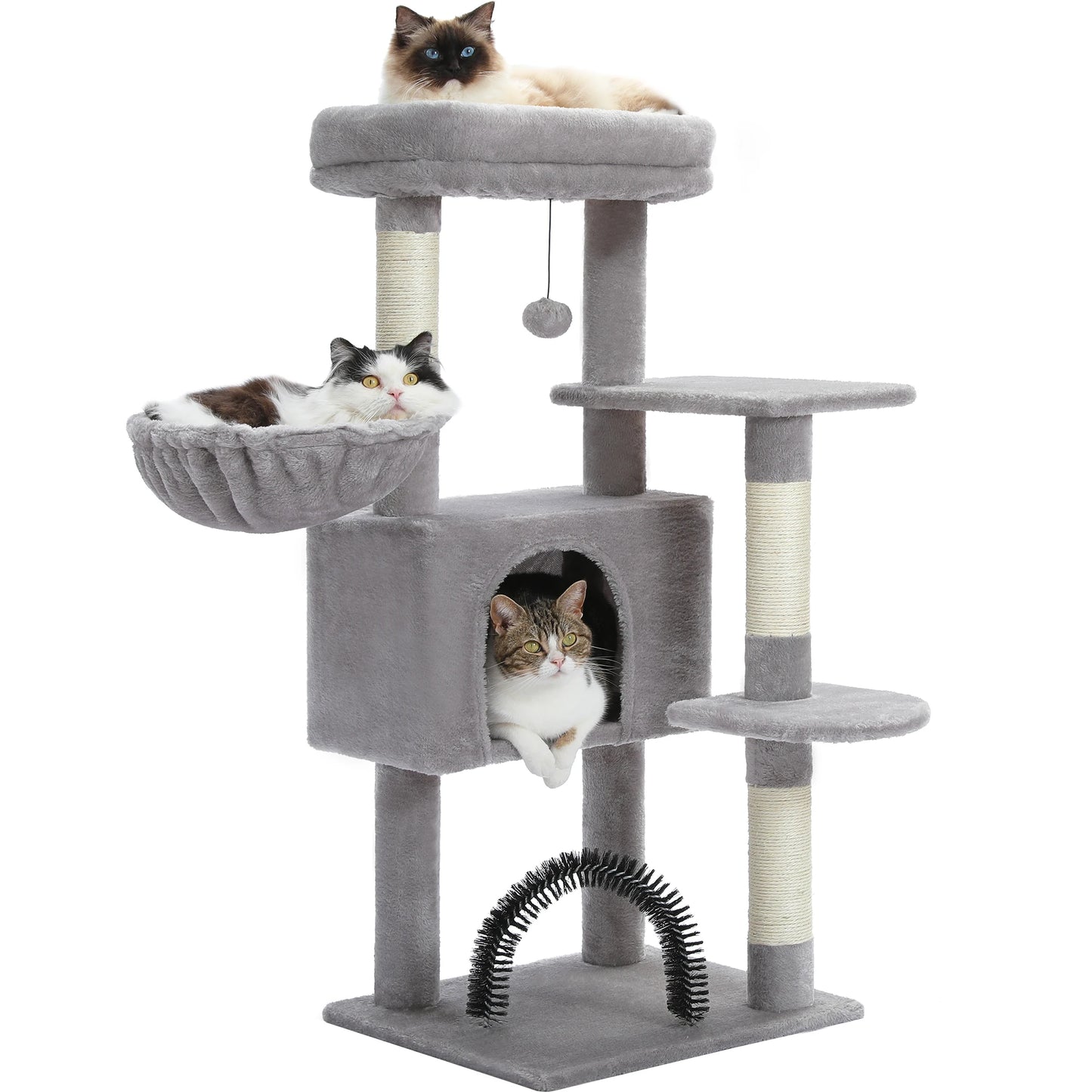 Cat Tree with Toy Cat Tower Condo for Indoor Cats Cat House with Padded Plush Perch Cozy Hammock and Sisal Scratching Posts
