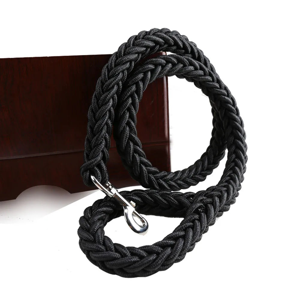 Medium & Large Dog Leash Traction Rope Heavy Duty Hand-knitted Strong Durable Nylon Braided Pet Leashes for French Bulldog Husky