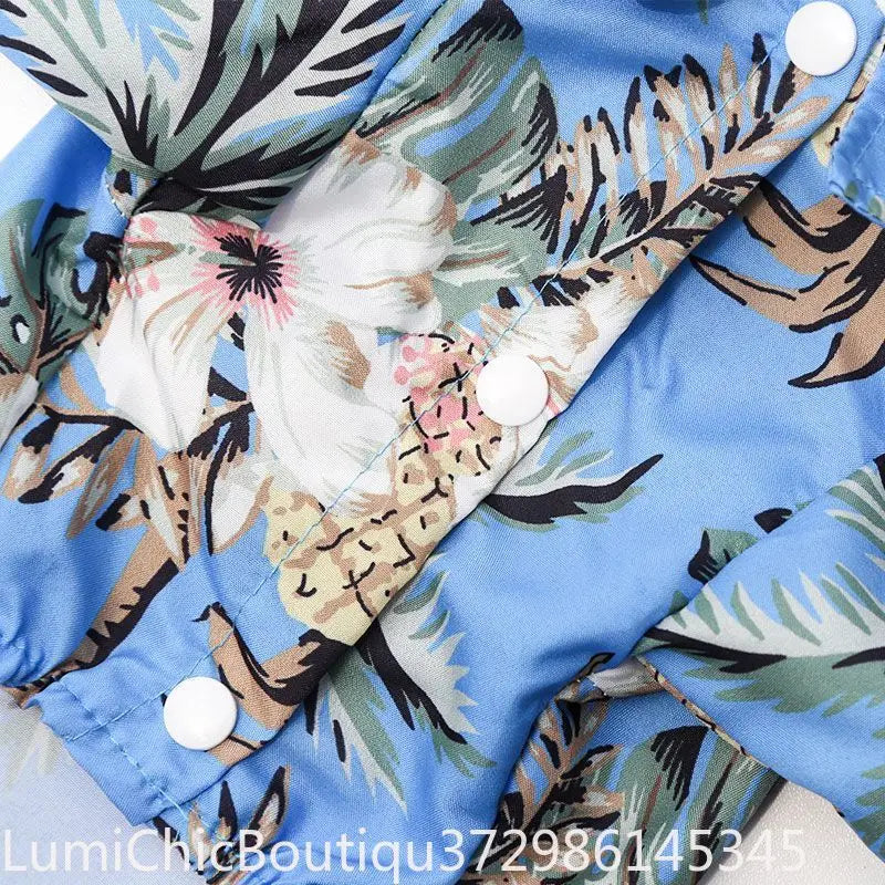 Hawaiian Beach Style Summer Dog Shirt Light‑Breathable Pet Clothes For Small Medium Puppy Dogs Cats Fit For Pug French Bulldog Vacation Outdoor Pet Apparel Supply