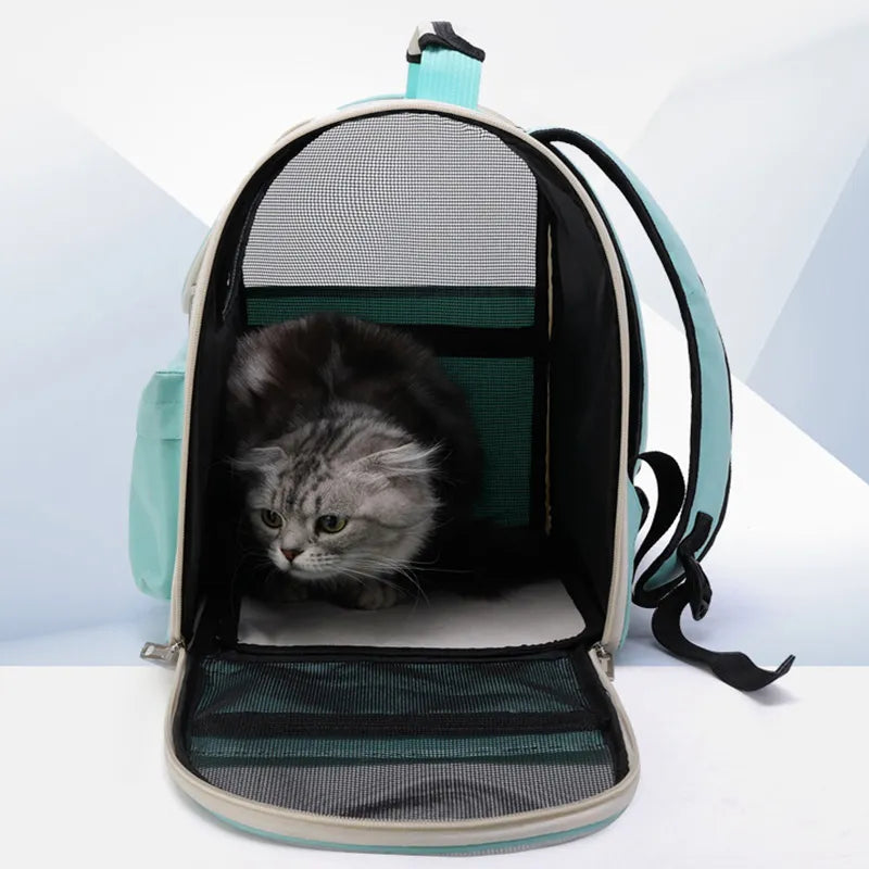 Pastel Hello Cat Mesh Window Cat Carrier Backpack