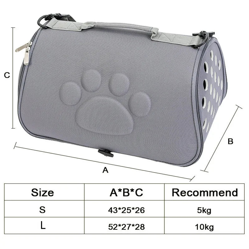 Paw Engraved Duffle Style Cat Carrier Bag