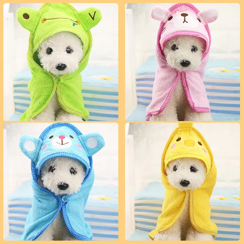 Cotton Animal Shaped Button Up Dog Drying Towel