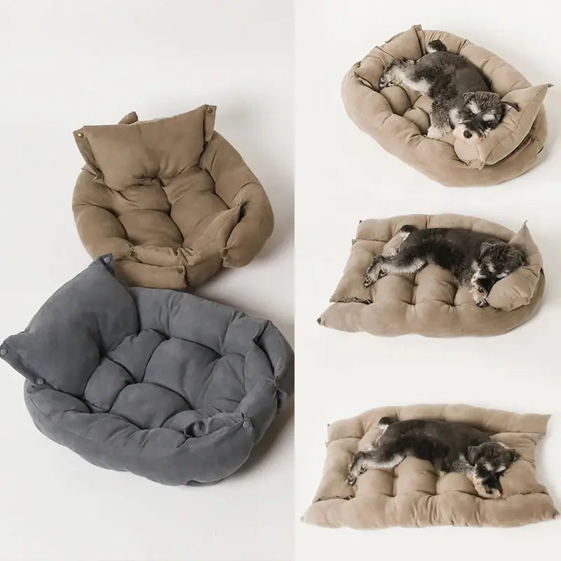 Luxury Soft Leather Foldable Dog Bed