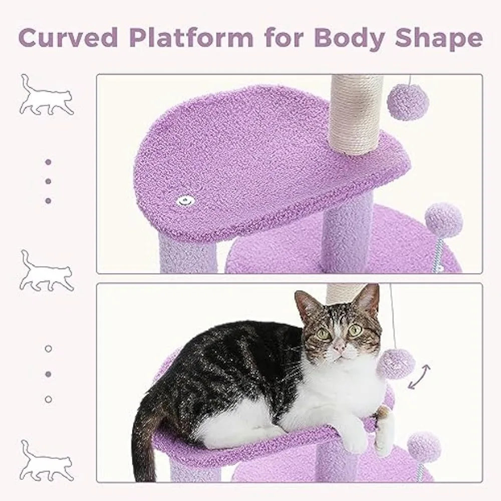 3 Tier Purple Flower Cat Tower